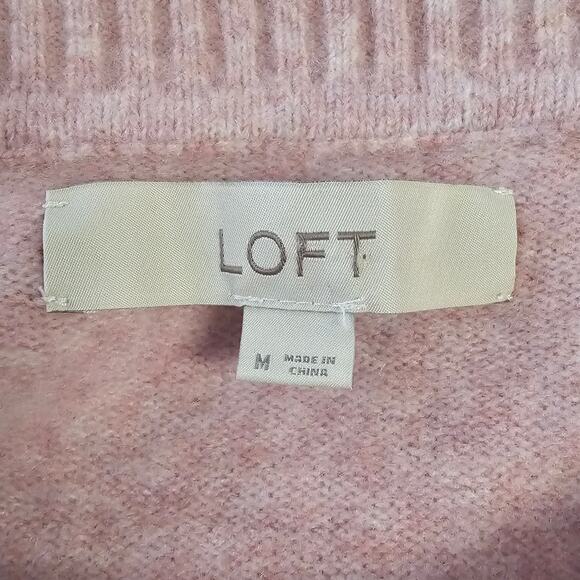LOFT Pink Cat Mama Sweater Women's Size Medium Cozy Crewneck Pullover Casual - Picture 6 of 7
